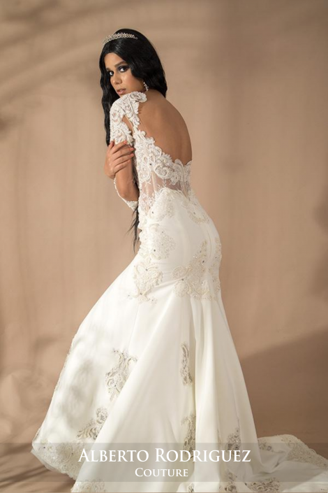 vestido de novia 1 pza corte sirena escote en espalda